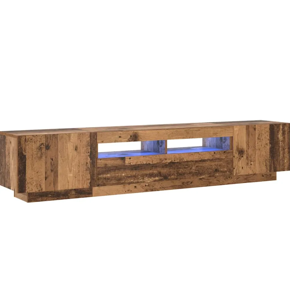vidaXL Tv-meubel met LED 200x35x40 cm bewerkt hout oud hout