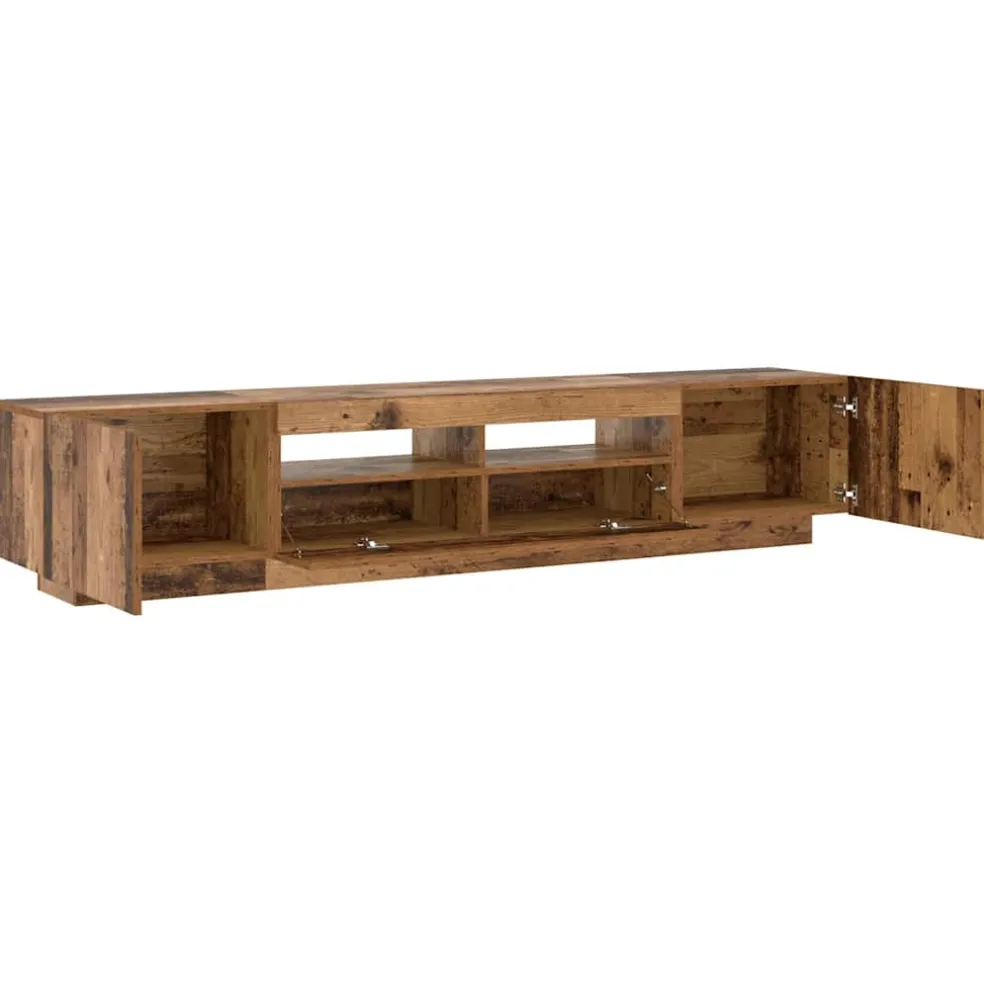 vidaXL Tv-meubel met LED 200x35x40 cm bewerkt hout oud hout