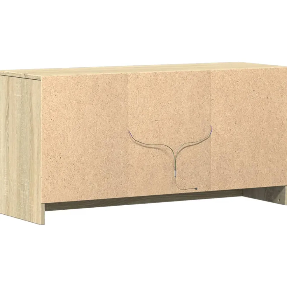vidaXL Tv-meubel met LED 100x34x50 cm bewerkt hout sonoma eikenkleurig