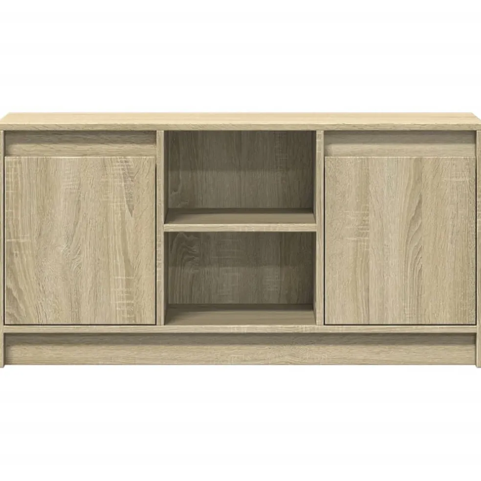 vidaXL Tv-meubel met LED 100x34x50 cm bewerkt hout sonoma eikenkleurig