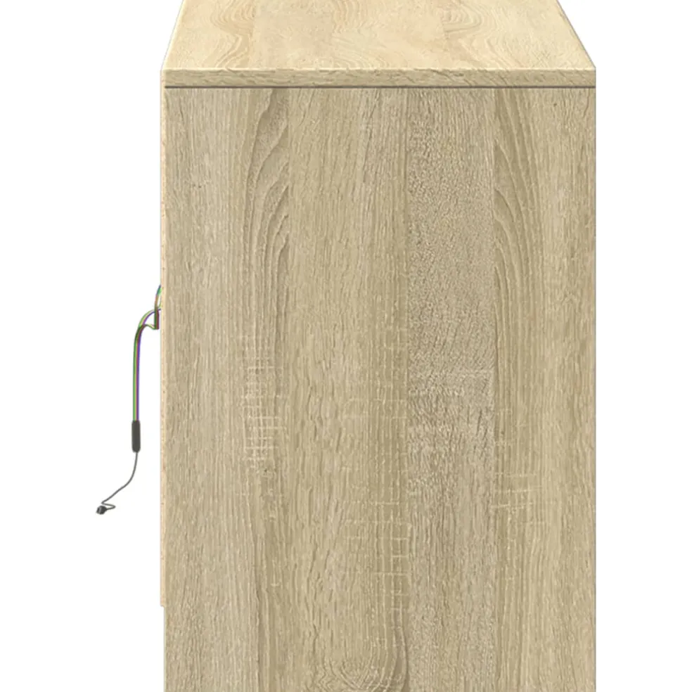 vidaXL Tv-meubel met LED 100x34x50 cm bewerkt hout sonoma eikenkleurig