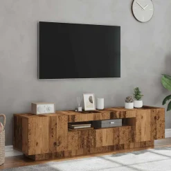 vidaXL Tv-meubel met LED 160x35x40 cm bewerkt hout oud hout