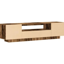 vidaXL Tv-meubel met LED 160x35x40 cm bewerkt hout oud hout
