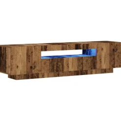 vidaXL Tv-meubel met LED 160x35x40 cm bewerkt hout oud hout