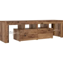 vidaXL Tv-meubel met LED 140x36,5x40 cm bewerkt hout oud hout