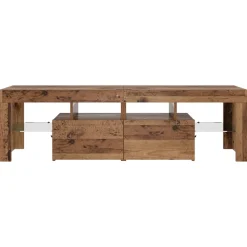 vidaXL Tv-meubel met LED 140x36,5x40 cm bewerkt hout oud hout