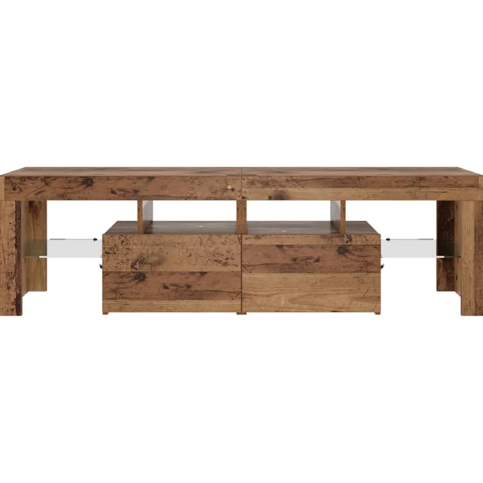 vidaXL Tv-meubel met LED 140x36,5x40 cm bewerkt hout oud hout