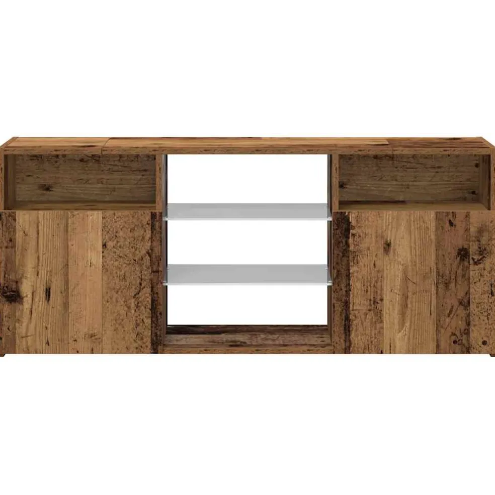 vidaXL Tv-meubel met LED 120x30x50 cm bewerkt hout oud hout