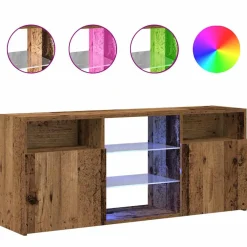 vidaXL Tv-meubel met LED 120x30x50 cm bewerkt hout oud hout