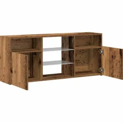 vidaXL Tv-meubel met LED 120x30x50 cm bewerkt hout oud hout