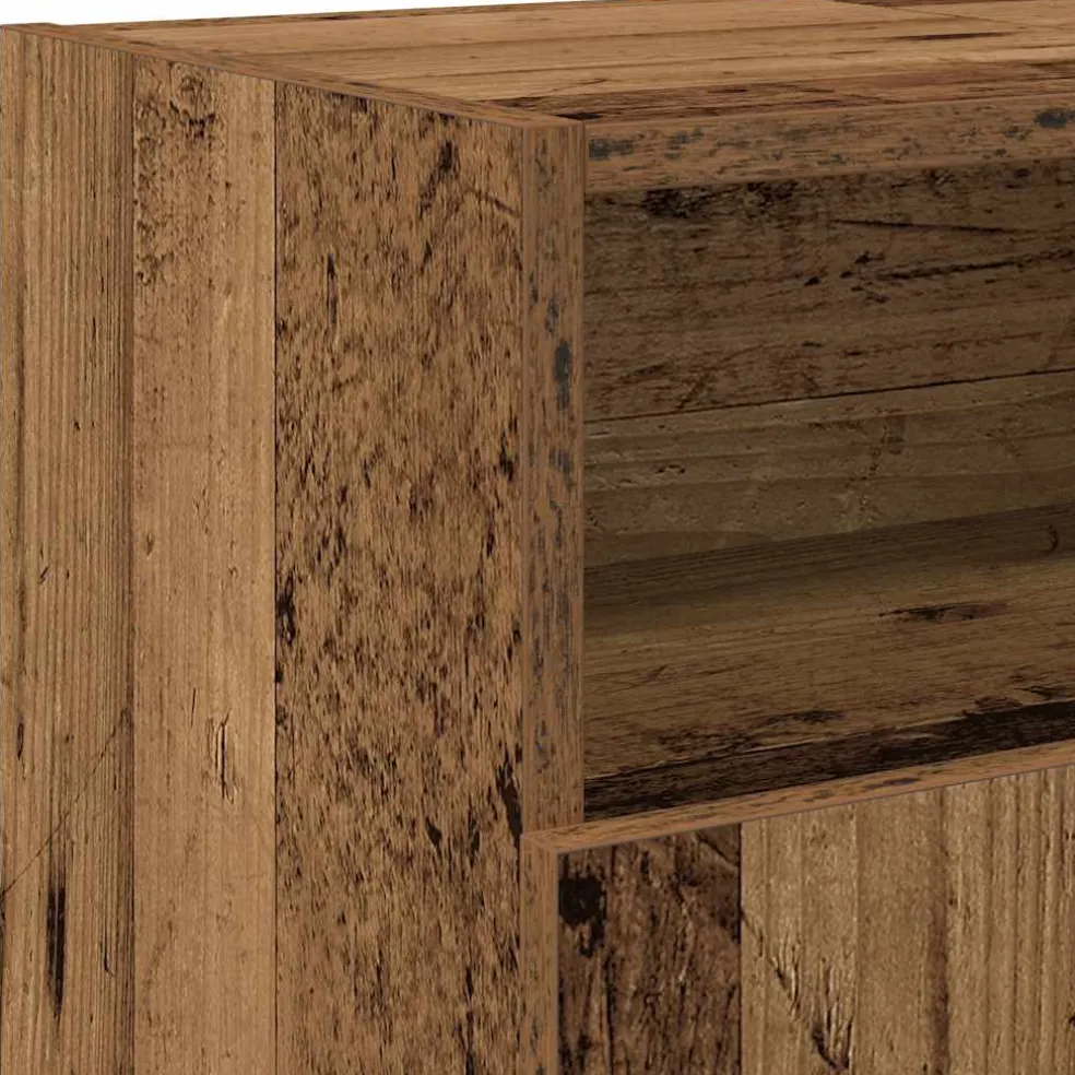 vidaXL Tv-meubel met LED 120x30x50 cm bewerkt hout oud hout