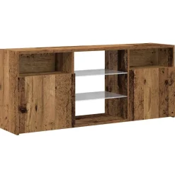 vidaXL Tv-meubel met LED 120x30x50 cm bewerkt hout oud hout