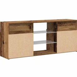 vidaXL Tv-meubel met LED 120x30x50 cm bewerkt hout oud hout