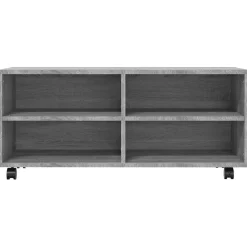 vidaXL Tv-meubel met wieltjes 90x35x35 cm bewerkt hout grijs sonoma