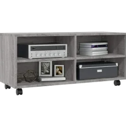 vidaXL Tv-meubel met wieltjes 90x35x35 cm bewerkt hout grijs sonoma