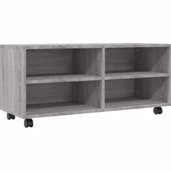 vidaXL Tv-meubel met wieltjes 90x35x35 cm bewerkt hout grijs sonoma