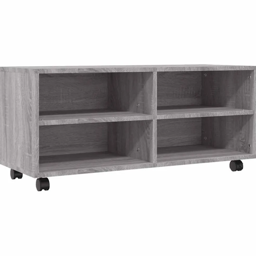 vidaXL Tv-meubel met wieltjes 90x35x35 cm bewerkt hout grijs sonoma
