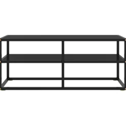 vidaXL Tv-meubel met zwart glas 100x40x40 cm zwart