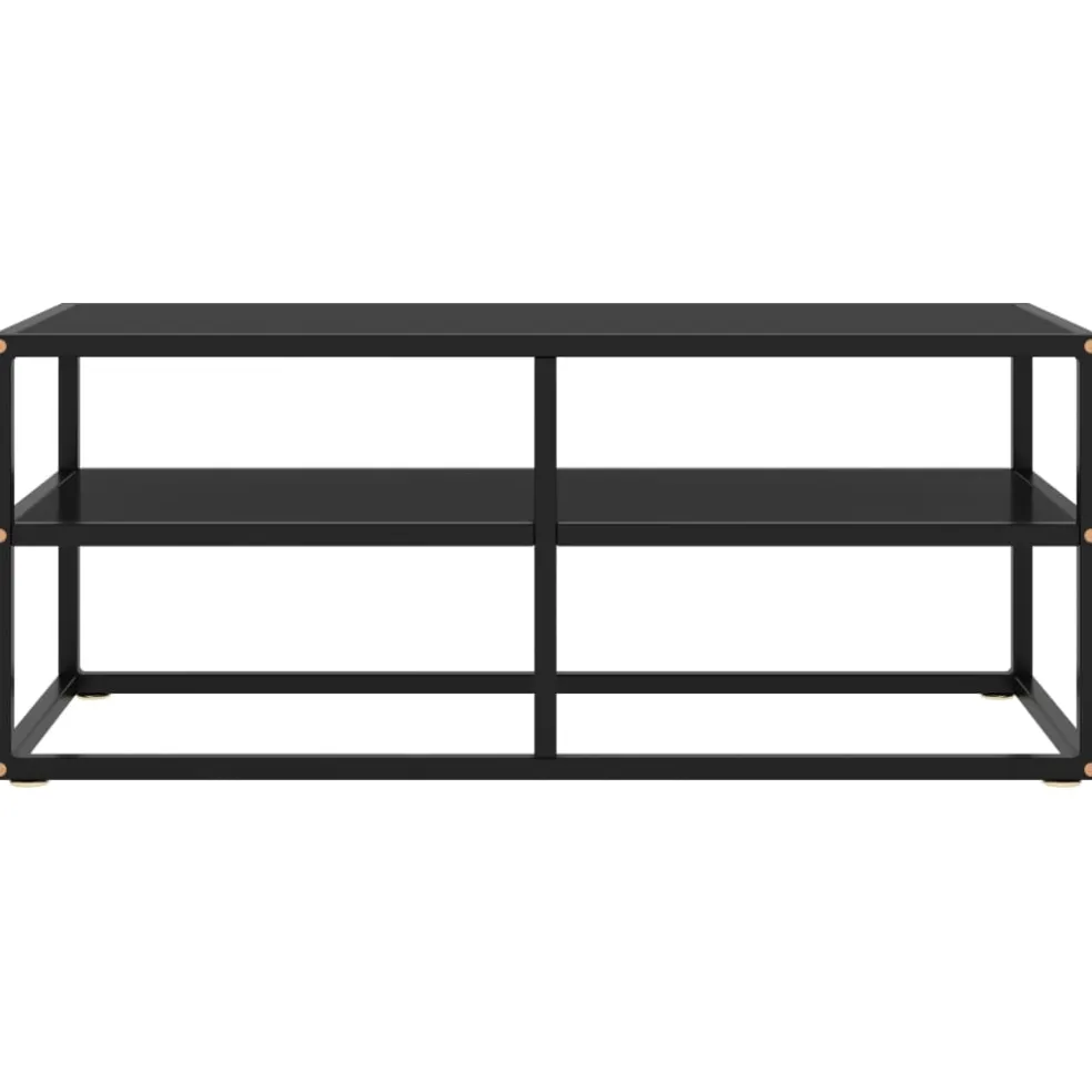 vidaXL Tv-meubel met zwart glas 100x40x40 cm zwart