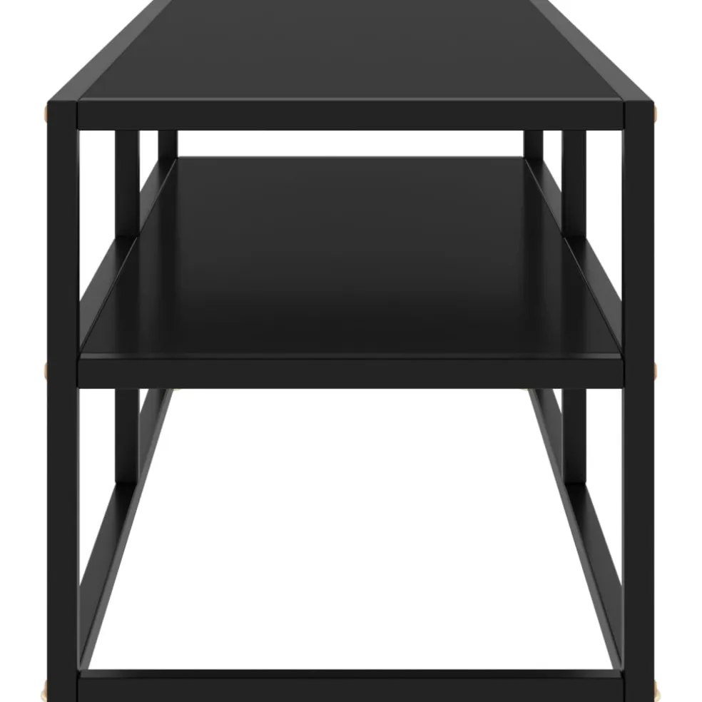 vidaXL Tv-meubel met zwart glas 100x40x40 cm zwart