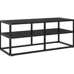 vidaXL Tv-meubel met zwart glas 100x40x40 cm zwart
