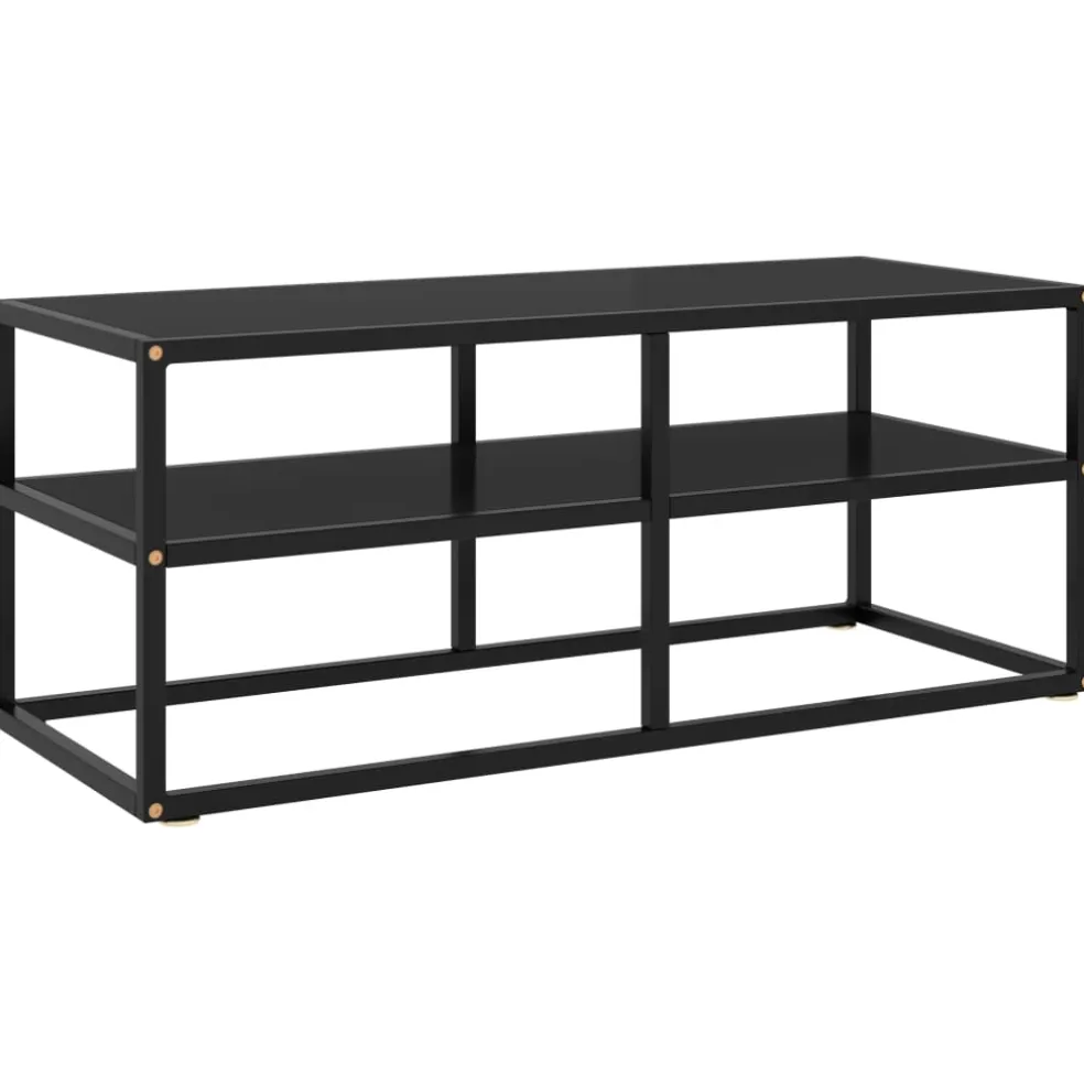 vidaXL Tv-meubel met zwart glas 100x40x40 cm zwart