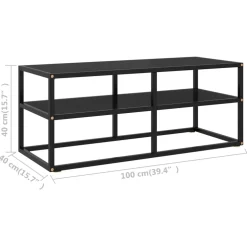 vidaXL Tv-meubel met zwart glas 100x40x40 cm zwart