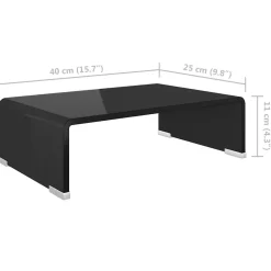 vidaXL Tv-meubel/monitorverhoger zwart 40x25x11 cm glas