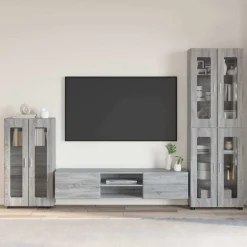 vidaXL Tv-meubelset FLORIN 3 st Grijs Sonoma Bewerkt hout