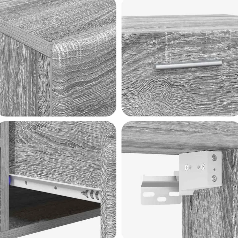 vidaXL Tv-meubelset FLORIN 3 st Grijs Sonoma Bewerkt hout