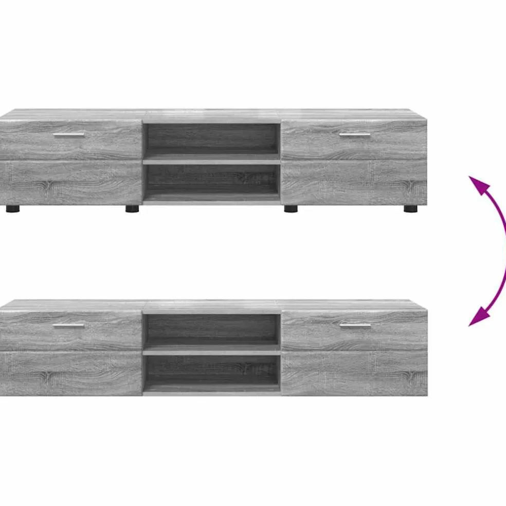 vidaXL Tv-meubelset FLORIN 3 st Grijs Sonoma Bewerkt hout