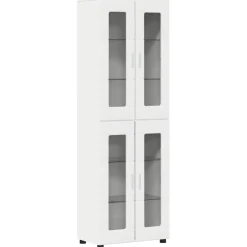 vidaXL Tv-meubelset FLORIN 3 st Wit Bewerkt hout