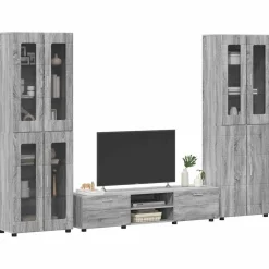 vidaXL Tv-meubelset FLORIN 3 st Grijs Sonoma Bewerkt hout