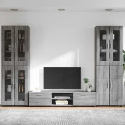 vidaXL Tv-meubelset FLORIN 3 st Grijs Sonoma Bewerkt hout