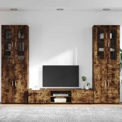 vidaXL Tv-meubelset FLORIN 3 st Gerookt eiken Bewerkt hout