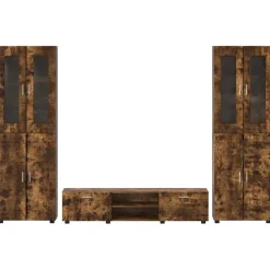 vidaXL Tv-meubelset FLORIN 3 st Artisan Eiken Bewerkt hout