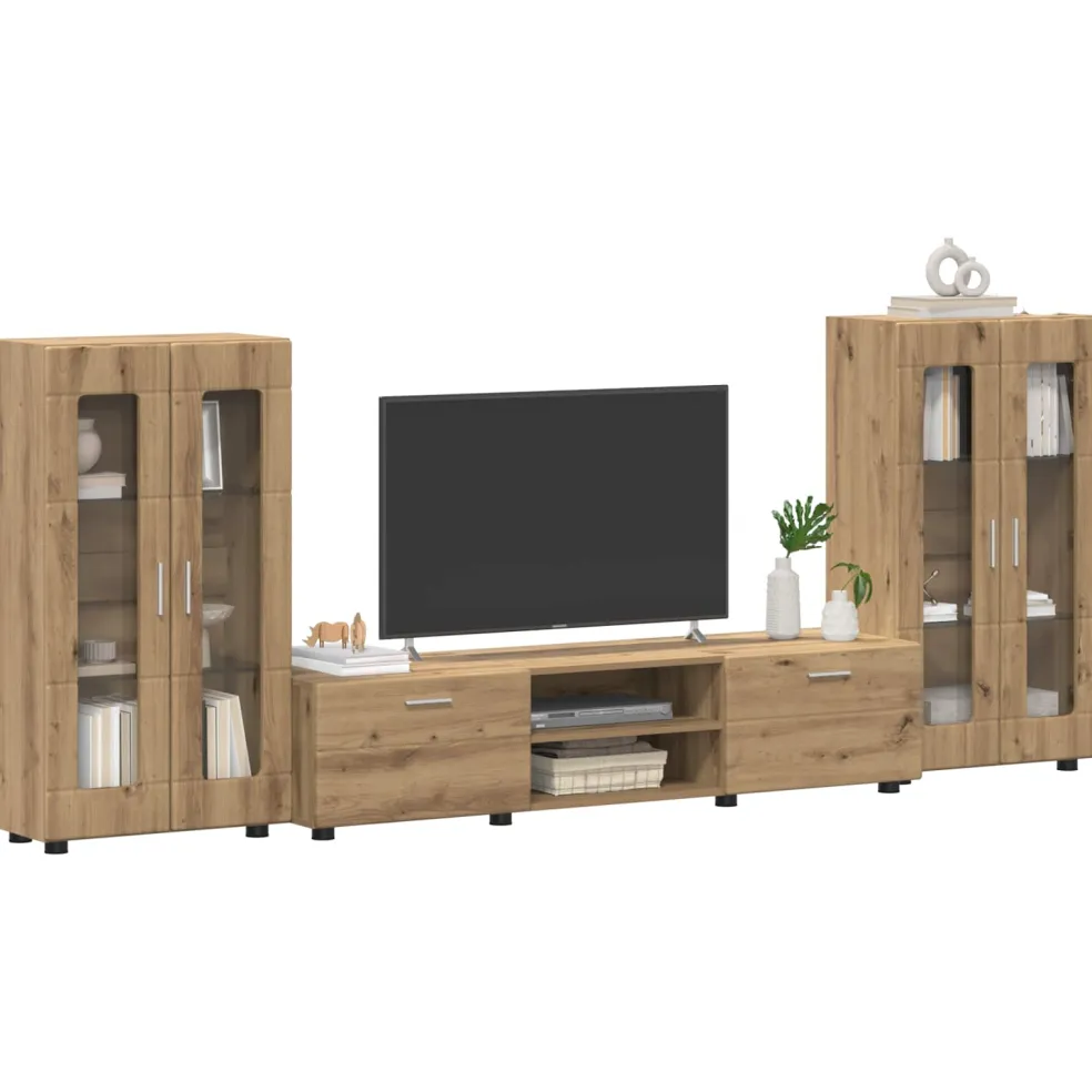 vidaXL Tv-meubelset FLORIN 3 st Artisan Eiken Bewerkt hout