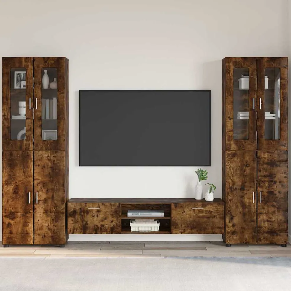vidaXL Tv-meubelset FLORIN 3 st Artisan Eiken Bewerkt hout