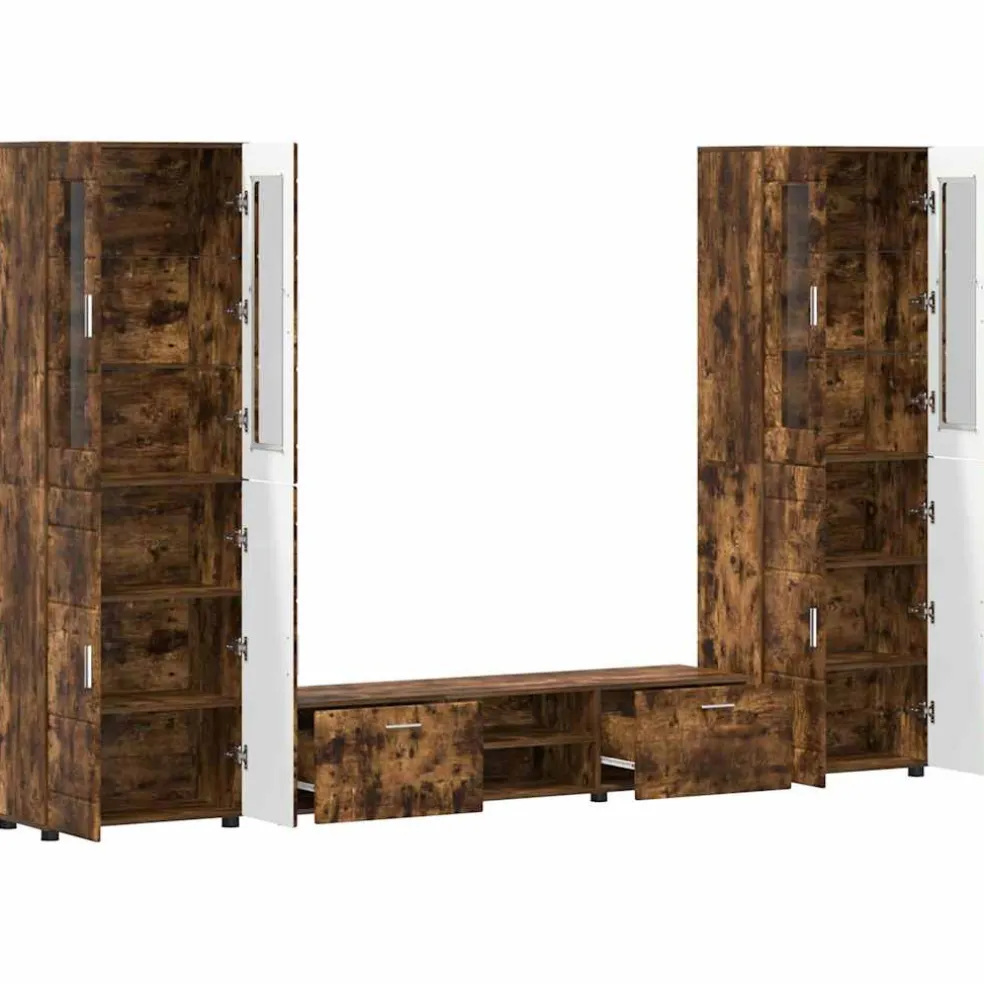 vidaXL Tv-meubelset FLORIN 3 st Artisan Eiken Bewerkt hout