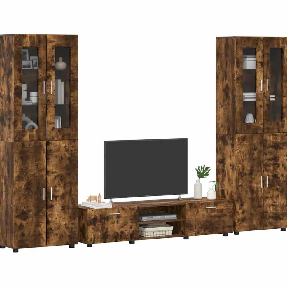 vidaXL Tv-meubelset FLORIN 3 st Artisan Eiken Bewerkt hout