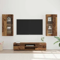 vidaXL Tv-meubelset FLORIN 3 st Oudhout Bewerkt hout