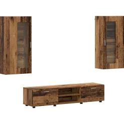 vidaXL Tv-meubelset FLORIN 3 st Oudhout Bewerkt hout