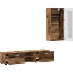 vidaXL Tv-meubelset FLORIN 3 st Oudhout Bewerkt hout