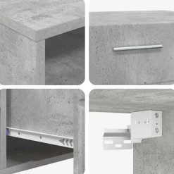 vidaXL Tv-meubelset FLORIN 3 st Beton Grijs Bewerkt hout