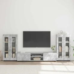 vidaXL Tv-meubelset FLORIN 3 st Beton Grijs Bewerkt hout