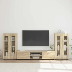 vidaXL Tv-meubelset FLORIN 3 st Sonoma Eiken Bewerkt hout