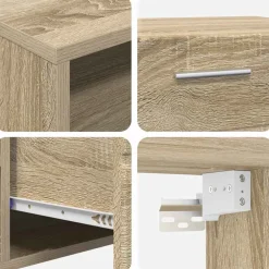vidaXL Tv-meubelset FLORIN 3 st Sonoma Eiken Bewerkt hout