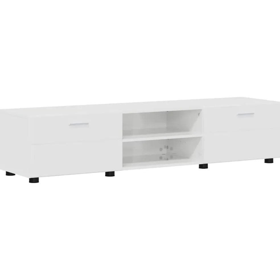 vidaXL Tv-meubelset FLORIN 3 st Hoogglans wit Bewerkt hout