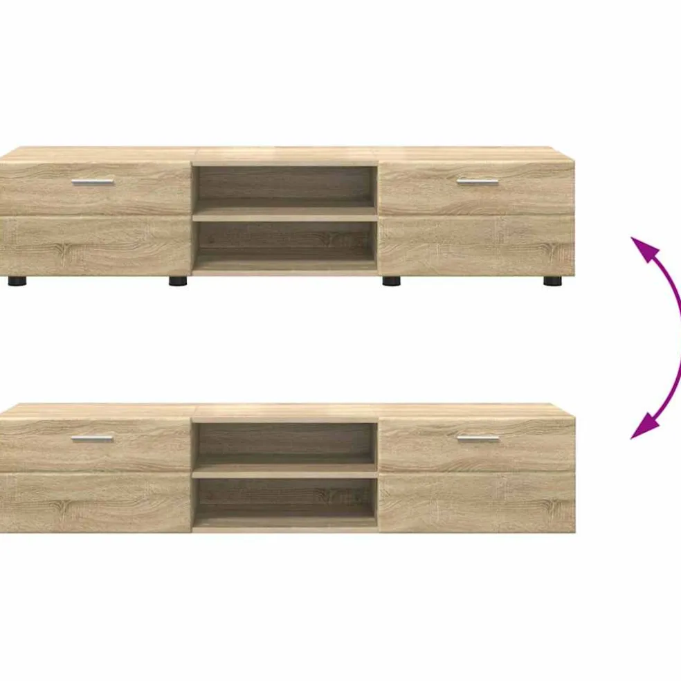 vidaXL Tv-meubelset FLORIN 3 st Sonoma Eiken Bewerkt hout