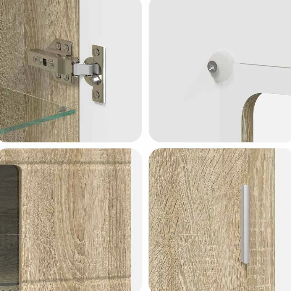 vidaXL Tv-meubelset FLORIN 3 st Sonoma Eiken Bewerkt hout